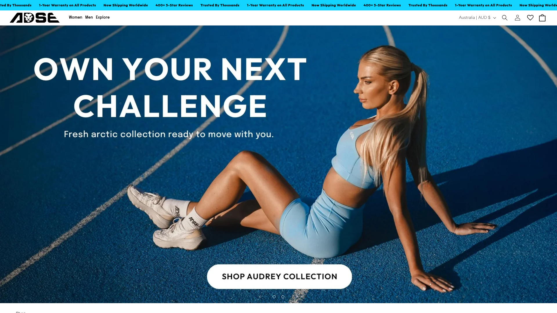 ADSE Apparel website